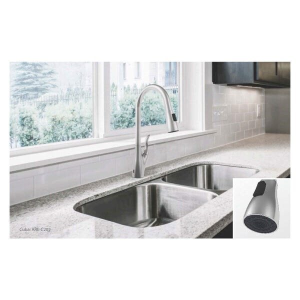 Torneira AREMC06 Misturador De Cozinha Com Sensor 2 Jatos Com Bica Móvel e Retrátil Cromado - 6