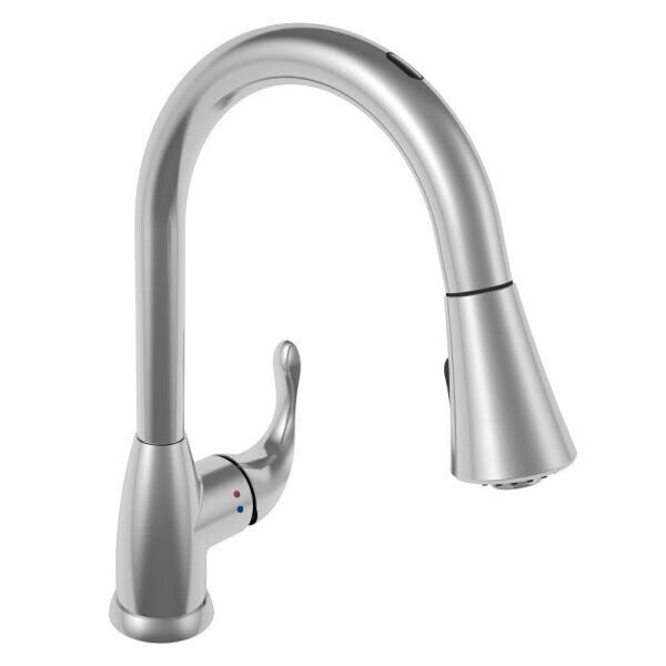 Torneira AREMC02 com Sensor Misturador De Cozinha 2 Jatos Com Bica Móvel e Retrátil Escovado - 1