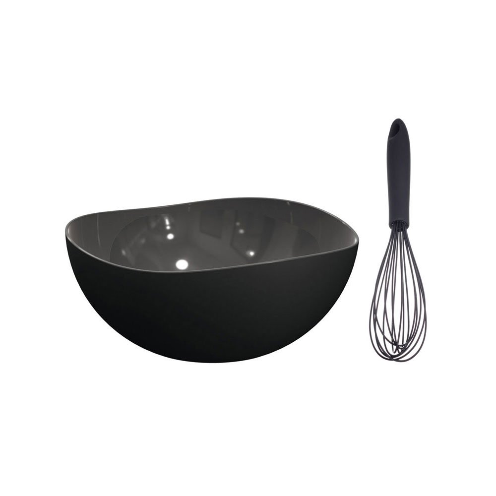 Tigela e Batedor de Claras Fouet Kit Cozinha Preto 2un - 1