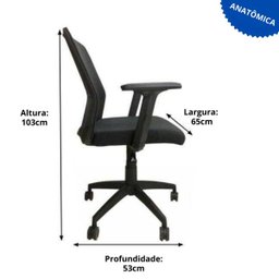Cadeira de Escritório Giratória e Regulável Anatômica em Tela Meet Avantti - 5