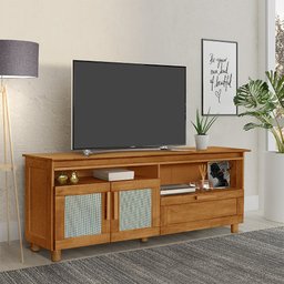 Kit Rustico Moderno Buffet Aparador Premium Classic e Rack para Tv Madeira Maciça - Imbuia - 3 Kit Rustico Moderno Buffet Aparador Premium Classic e Rack para Tv Madeira Maciça - Imbuia - 3