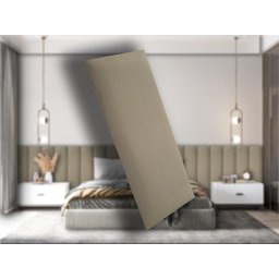 Kit 10 Placas Cabeceira Estofada para Cama King - Módulo 20 Cm X 60 Cm:bege - 2