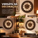 Ver imagem 3 de Relógio 40cm de Parede Retrô Estilo Madeira Analógico Silencioso Decorativo Sala Escritório