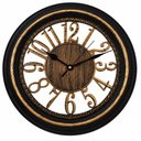 Ver imagem 1 de Relógio 40cm de Parede Retrô Estilo Madeira Analógico Silencioso Decorativo Sala Escritório