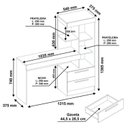 Ver imagem 3 de Conjunto 2 Peças com Mesa Escrivaninha e Armário 4 Portas com Nicho Branco