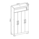 Ver imagem 4 de Conjunto 2 Peças com Mesa Escrivaninha e Armário 4 Portas com Nicho Branco