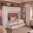 Ver imagem 1 de Quarto Infantil Modulado Bicama com Guarda-Roupa e Colchão/Sapateira Pulse Multimóveis MP4853