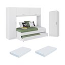 Ver imagem 2 de Quarto Infantil Modulado Bicama com Guarda-Roupa e Colchão/Sapateira Pulse Multimóveis MP4853