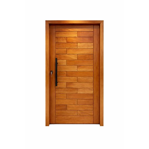 Porta Pivotante Maciça Angelim Mod. Tijolão 2,15 (a) X 118 (l) Batente 14 Cm Fech e Puxador 60 Cm