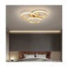 Lustre Luminária Fixo Teto 3 Anéis de Led Dourado Redondo - 2