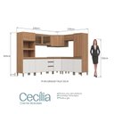 Ver imagem 4 de Cozinha Completa Modulada 8 Peças sem Tampo Freijó Off-White Cecília
