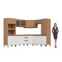 Ver mais imagens de Cozinha Completa Modulada 8 Peças sem Tampo Freijó Off-White Cecília