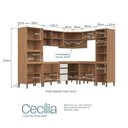 Ver imagem 6 de Cozinha Completa Modulada 8 Peças com Torre Quente Paneleiro Canto Oblíquo e Vidro Reflecta Cecília Marrom/Freijó/Off White