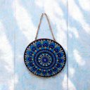 Ver imagem 2 de Quadro Mandala Enfeite de Parede Porcelana Olho Grego Azul