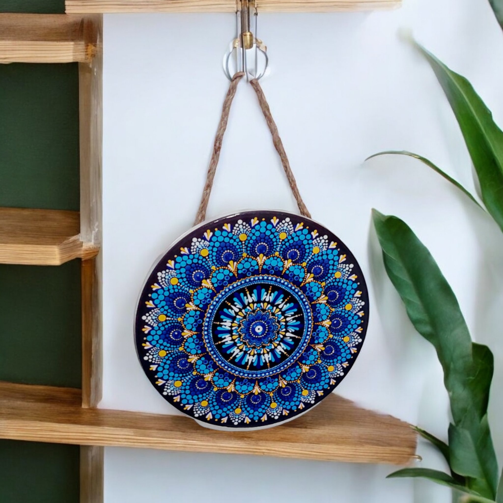 Quadro Mandala Enfeite de Parede Porcelana Olho Grego Azul - 6