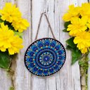 Ver imagem 3 de Quadro Mandala Enfeite de Parede Porcelana Olho Grego Azul