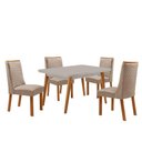Ver imagem 5 de Mesa de Jantar Copper Carolina 4 Lugares Retangular MDF com Vidro 120cm Off White Moderna