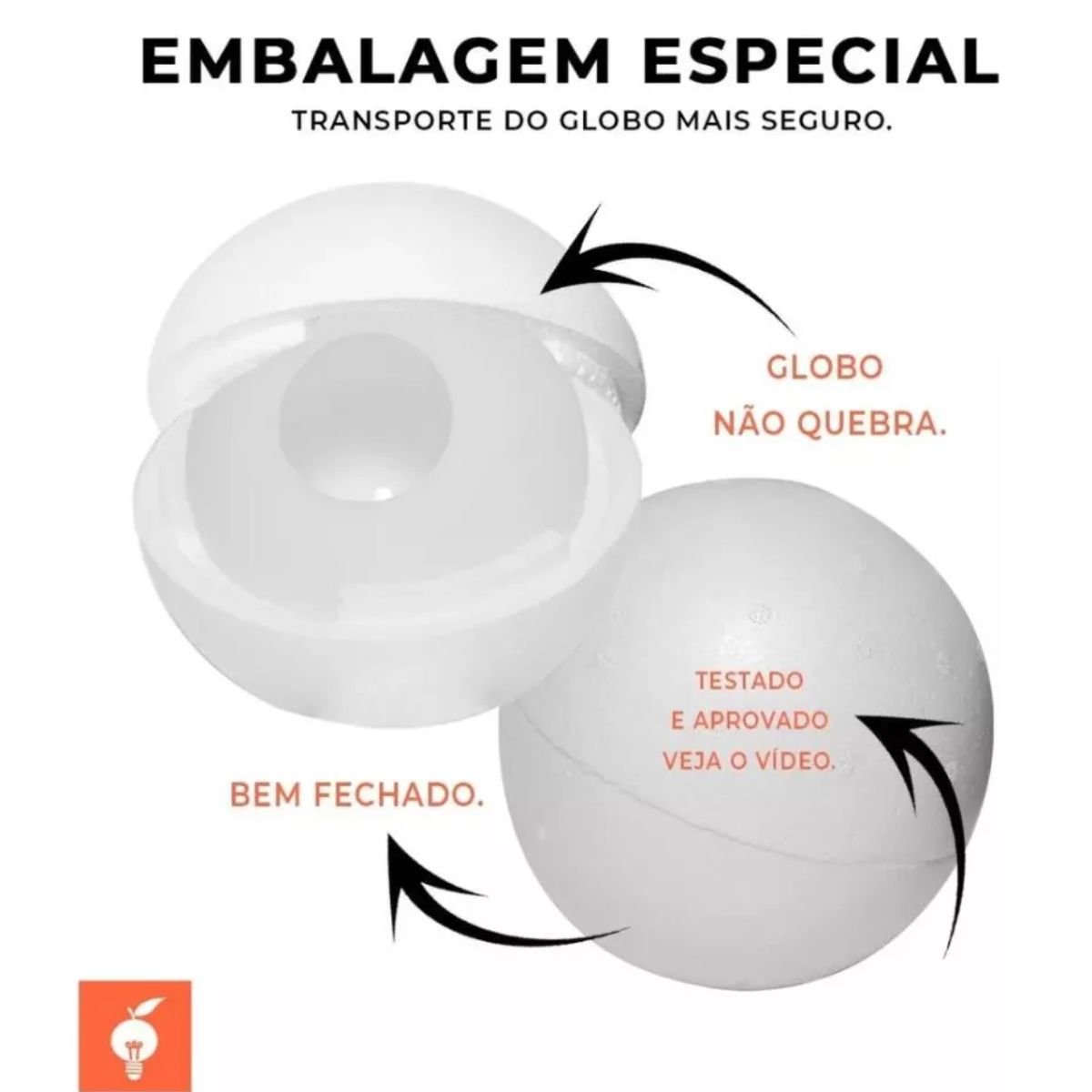 Vidro Globo 14 Cm Fosco - Branco - 4