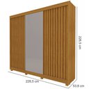Ver imagem 4 de Guarda Roupas casal Gelius Royale Ripado 3 portas de correr com espelho – Naturale