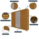 Ver imagem 2 de Guarda Roupas casal Gelius Royale Ripado 3 portas de correr com espelho – Naturale