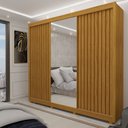 Ver imagem 5 de Guarda Roupas casal Gelius Royale Ripado 3 portas de correr com espelho – Naturale