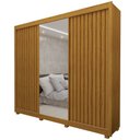 Ver imagem 1 de Guarda Roupas casal Gelius Royale Ripado 3 portas de correr com espelho – Naturale