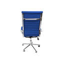 Ver imagem 3 de Cadeira de Espera Esteirinha Azul em Couro Sintético - Base Giratória Cromada