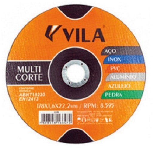 Disco Corte Inox 7" 178X1,6X22,2 Multicorte Vila - 1