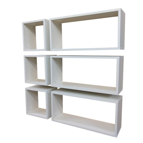 Nicho Decorativo MDF 6un Suporte para Livros, Jogos 100% MDF:Branco - 2