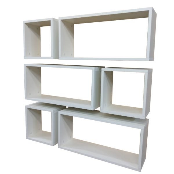 Nicho Decorativo MDF 6un Suporte para Livros, Jogos 100% MDF:Branco - 3