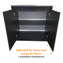 Ver imagem 4 de Armário Gabinete Multiuso para Escritório com Duas Portas MDF Preto