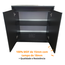 Ver imagem 3 de Armário Gabinete Multiuso para Escritório com Duas Portas Mdf Preto