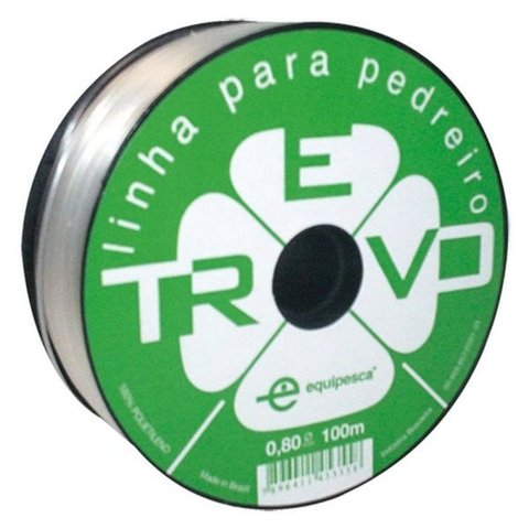 Linha Nylon Pedreiro 0,80mm x 100M Trevo Branca C/10Un Equipesca