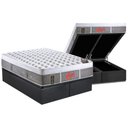 Ver imagem 1 de Cama Box Baú Queen: Colchão Molas Ensacadas Castor Pocket Newh + Base Gray(158x198)