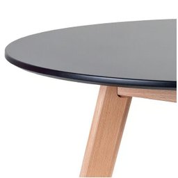 Mesa Redonda Leda Estilo Sofisticado com Base Madeira Cor Preto 80cm - 5