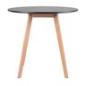 Mesa Elegante Redonda Leda Estilo Sofisticado com Base Madeira Cor Preto 80cm - 4