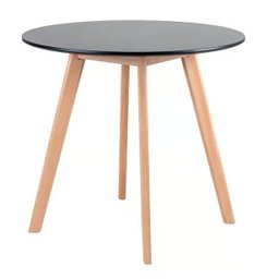 Mesa Redonda Leda Estilo Sofisticado com Base Madeira Cor Preto 80cm - 4
