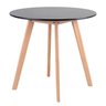Mesa Elegante Redonda Leda Estilo Sofisticado com Base Madeira Cor Preto 80cm - 2