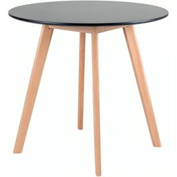 Mesa Redonda Leda Estilo Sofisticado com Base Madeira Cor Preto 80cm - 3