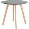 Mesa Elegante Redonda Leda Estilo Sofisticado com Base Madeira Cor Preto 80cm - 5