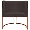 Ver imagem 3 de Kit 2 Poltronas para Sala de Recepção Luna Suede Cores Base de Ferro Bronze