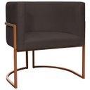 Ver imagem 4 de Kit 2 Poltronas para Sala de Recepção Luna Suede Cores Base de Ferro Bronze