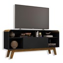 Ver imagem 3 de Rack Bancada para TV 55" Sala 1 Porta Preto Fosco