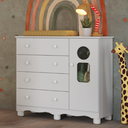Ver imagem 6 de Cômoda Infantil Tedy Peroba Branco 100%MDF 1 Porta 4 Gavetas