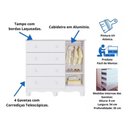 Ver imagem 4 de Cômoda Infantil Tedy Peroba Branco 100%mdf 1 Porta 4 Gavetas