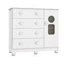 Ver imagem 7 de Cômoda Infantil Tedy Peroba Branco 100%MDF 1 Porta 4 Gavetas