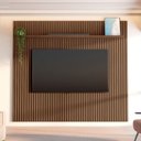 Ver imagem 1 de Painel Ripado para TV até 85 Polegadas 100% MDF 230,5CMX250CM Aloe Espresso Móveis