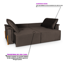 Ver imagem 5 de Sofá Cama Retrátil 3 Lugares Atlanta