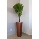 Ver imagem 1 de Vaso Decorativo para Plantas e Flores Fibra de Vidro Estilo Vietnamita 80x40cm Cobre