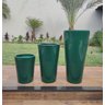 vaso decorativo para plantas e flores fibra de vidro estilo vietnamita 80x40cm Verde - 4